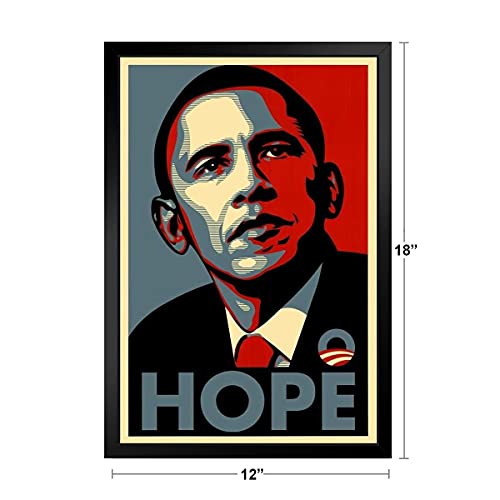 Barack Obama Hope Political Campaign Art Black Wood Framed Art Poster 14X20 #TOP4