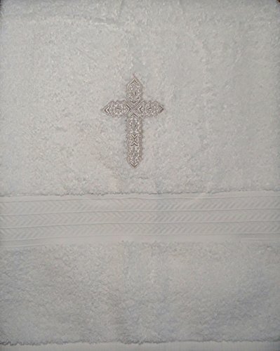 Integrity Designs Baby Baptism Towel with Cross Embroidery