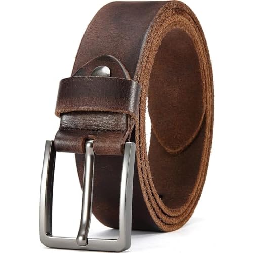 DOOPAI Men’s Genuine Leather Casual Belt -Full Grain Leather Belt for Men- 1.5″ Handmade Jeans Belt with Gift Box