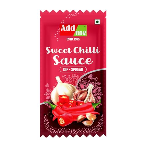 Image of Add me sweet Chilli garlic Sauce 48 sachets of 12gm each sweet & spicy | Dips | lahsun lal mirch ki meethi chutney Spread 48 Sachets 576 Grams