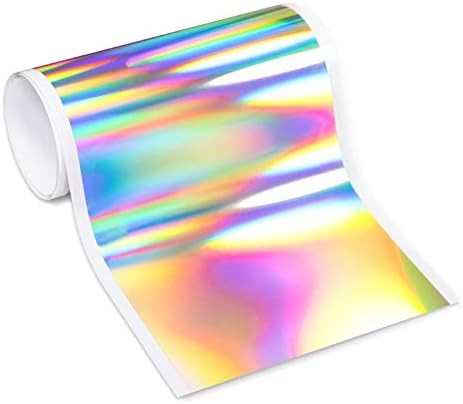 VINYL FROG Glossy Holographic Silver Chrome Craft Vinyl Roll 5.47"x5ft(13.9x155cm) for Cricut Joy and Other Craft Cutters for Decoration