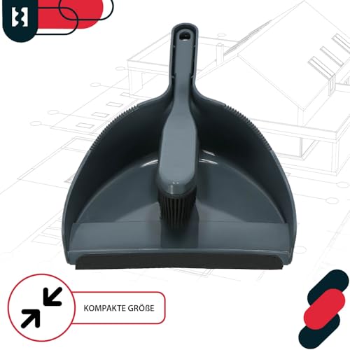 KOTARBAU® Handkehrset Handfeger mit Gummiborsten + Kehrschaufel mit Gummilippe für Schmutz Staub Fellhaare