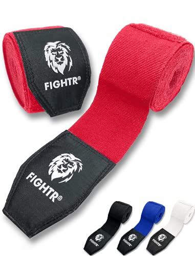 FIGHTR® Premium Vendas de Boxeo máxima Estabilidad y Seguridad | 4m Cinta de Boxeo Medio elásticos con Lazo para el Pulgar para Boxeo, MMA, Mauy Thai - Box Bandage Sport 