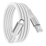 SLuB Micro USB ケーブル【3M】Type A to マイクロタイプB 2A急速充電 USB2.0データ転送 シリコン素材 断線防止 Android 充電コード Type-B PS4 コントローラー充電器 Xperia X/Galaxy S7/Kindle/モバイルバッテリー/加湿器等の各種Micro Type B機器対応 ホワイト