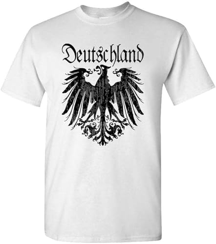 Jiaggoyrx Black Deutschland Eagle - German Soccer - Cotton Unisex Mens T-Shirt White Size M