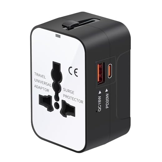 Travel Adapter, Worldwide All in One Universal Travel Adapter Wall Charger AC Power Plug Adapter with Dual USB Charging Ports for USA EU UK AUS, White