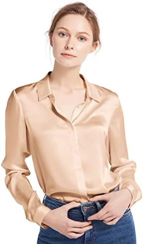 Silk Blouse Long Sleeve Lady Shirt 