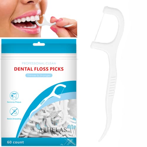 Athelas Premium Pack of 60 Dental Floss Picks | Dentist Designed | Convenient Teeth Flosser for Adults Kids for fresh breath & tooth oral plaque removal (Pack of 60) (B0CZPCW2NJ) Amazon Price History, Amazon Price Tracker