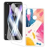 OAGELIM 2 Pack Prot�ge-�cran + Coque Compatible avec BQ Aquaris X Pro (5.2 Pouce) Coque Impression Artistique Personnalis�e et Film Verre Tremp� (Color�)