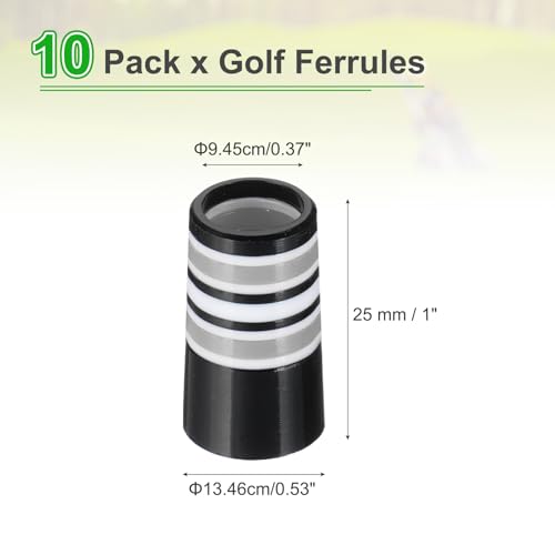 PATIKIL Golf Ferrules 0.370 Zoll ID, 10er Pack Konische Golf Club Ferrules Multi-Ring Eisen Ferrule Ringe für konische Spitzen Eisen Wedge Schaft passt zu Stahl Graphit Schaften, Silber
