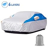 HIRALIY 6 Layers Waterproof Car Cover Fit 178 to 193 inch, All Weather Snowproof UV Protection...