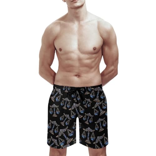 Libra Zodiac Sign Mens Swim Trunks Quick Dry Beach Swimming Shorts with Mesh Lining and Pockets2