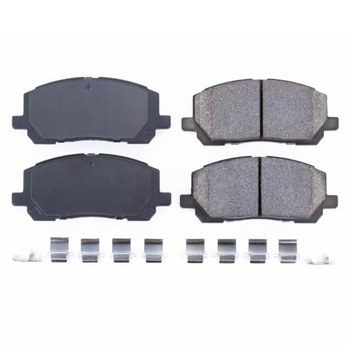 Image of PowerStop Front Brake Pads for Toyota Highlander 2001-07 - Z17 Ceramic Brake Pads with Installation Hardware, 17-884