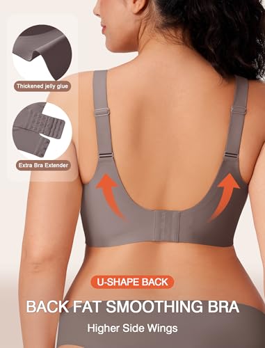 Image of Jelly Wireless Bras for Women No Underwire Push Up Seamless Full Coverage Bralettes Support Lift Everyday Bra