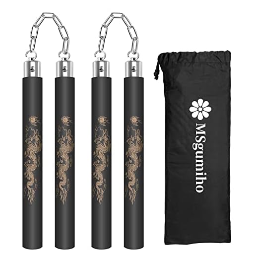 Nunchucks Safe Foam Rubber Training Nunchucks Nunchakus Match with Bearing Ball System and Steel Chain 2PCS for Kids Beginners Adults (Black)