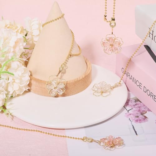 Image of GLOBLELAND 4 Pcs Flower Ceiling Fan Pull Chain Alloy Glass Ceiling Fan Extension Ornaments Light Pull Chain with Connector for Ceiling Light Fans