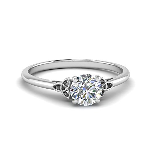 Bague Solitaire Celtique en argent d'exception avec pierre ronde personnalisable