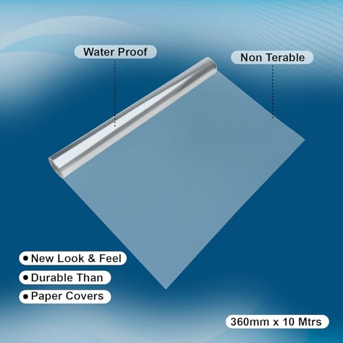 Image of CUBIC Book Cover Roll | Opaque Milky White | Pack of 2 | 10 Meter Length | Book Binding Roll | Tear-Resistant & Durable | Ideal for School & Office Use,Plastic