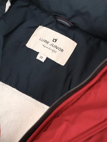 Image of Boys Winter Wear Hooded Puffer Jacket For Kids King red 14-16 Years