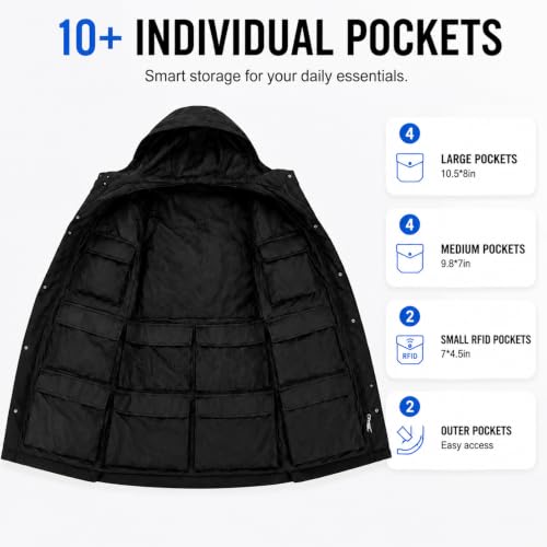 Travel Jacket for Men Women Smart Travel Coat with 10 Hidden Pockets