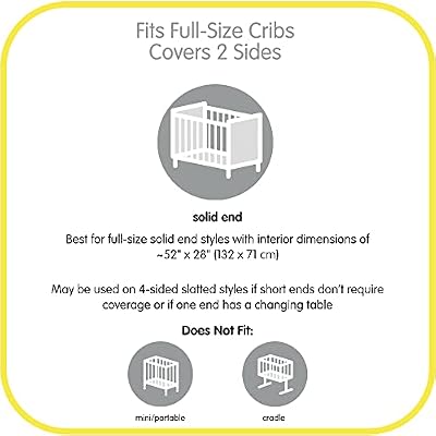 Halo Breathable Mesh Liner for Full-Size Cribs, Classic 3mm Mesh, White (Size 2FS Covers 2 Sides)