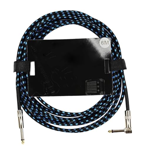 Cable de guitarra trenzado de 6.35 mm con aislamiento antiruido para pedales de efectos