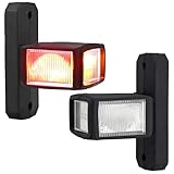 Justech 2er LED Seitenmarkierungsleuchten 12-30V Wasserdichte 74mm Anhänger Seitenmarkierung Lampe Warnlicht Weiß Rot Gleb für Lkw Anhänger Lkw Caravan