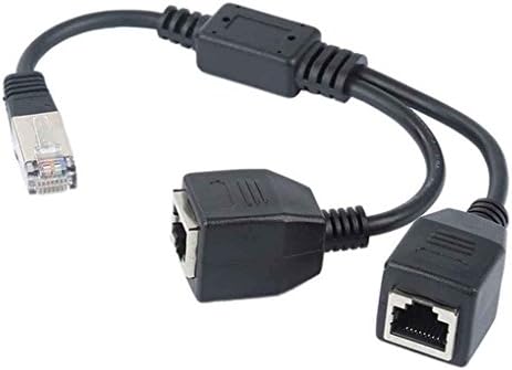 RJ45 Network Splitter Adapter Cable, Attcny 1 Male to 2 Female Socket Port LAN Ethernet Network Splitter Y Adapter Cable Suitable for Super Category 5/5e/6 Ethernet(1 to2)