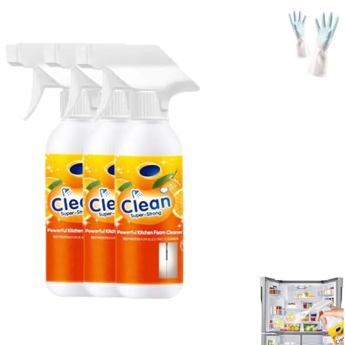 Limpiador En Aerosol Potente For Cocina, Limpiador En Espuma Multiusos De Alta Resistencia, Limpiador Multiusos For Refrigeradores, Desengrasante Espumoso For Limpiar Manchas(3PCS)