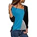 Produktbild Felicove Lässige Bluse, Mode Frauen Langarmshirts Casual Hemd Kleidung Patchwork Streetwear Farbblock Oansatz Langarm T-Shirt Bluse Top Beiläufig Herbstbluse Damen Oberteile