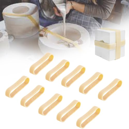 Plaster Mold Rubber Band for Potters Ceramic, Home Crafters - Heavy Duty Fasteners, 10 Pcs (3.9"L) ﻿