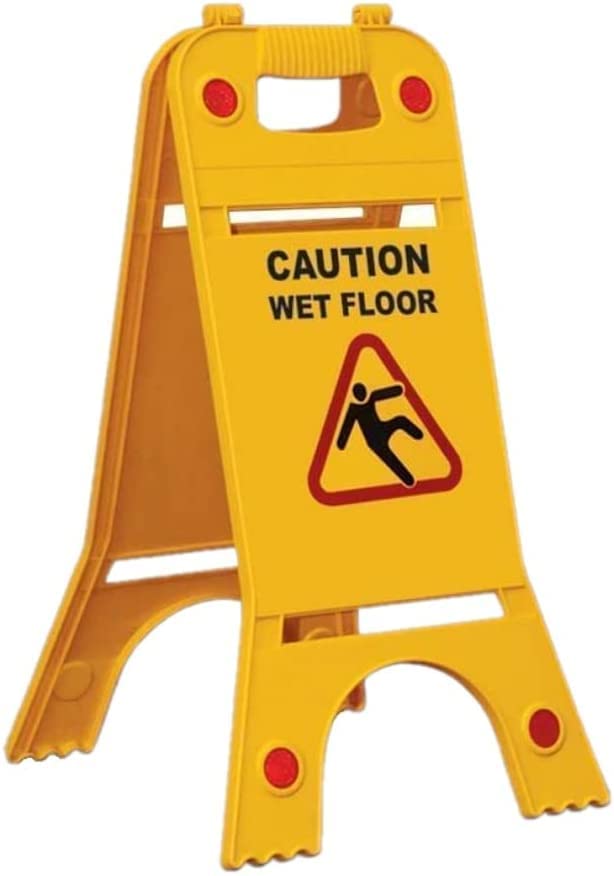 Buy TwoSided FoldOut Caution Wet Floor Sign Yellow Portable