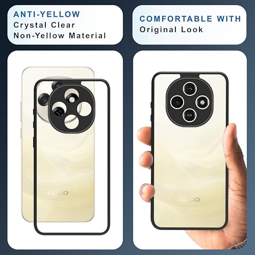 Image of CEDO Backcover for Oppo F31 Pro (5G) | Camera Protection Bump Shockproof Edge | Ultra Hybrid Transparent Acrylic Clear TPU+PC Hard Backcase Cover (Black)
