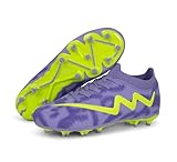 FEETHING Womens Cleats Soccer Cleats for Girls Youth Firm Ground FG Outdoor Football Shoes Lightweight Comfortable Rugby Boots,Purple/Green,9