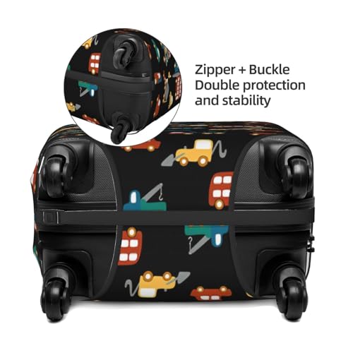 Cute Cars Construction Vehicle Travel Luggage Cover Fits 18-32 Inch Luggage, Elastic Suitcase Cover Protector with Concealed Zipper for Wheeled Suitcase Travel Accessories4