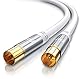 CSL - 2m Antennenkabel 8k 4k HDTV 135dB 75 Ohm - Premium Koaxialkabel - FullHD 4k UHD - DVB-T und DVB-T2 DVB-C DVB-S DVB-S2 Radio UKW DAB DAB - Abschirmmaß 135dB - weiß