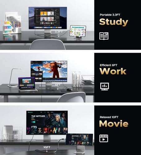 Image of Tobo USB C to DisplayPort 1.4 Cable 6FT 8K@60Hz, 4K@240Hz /144Hz, Type C to Display Port Cord Compatible with i-Phone 15, MacBook Pro /Air, i-Pad, iMac TD-1094TC