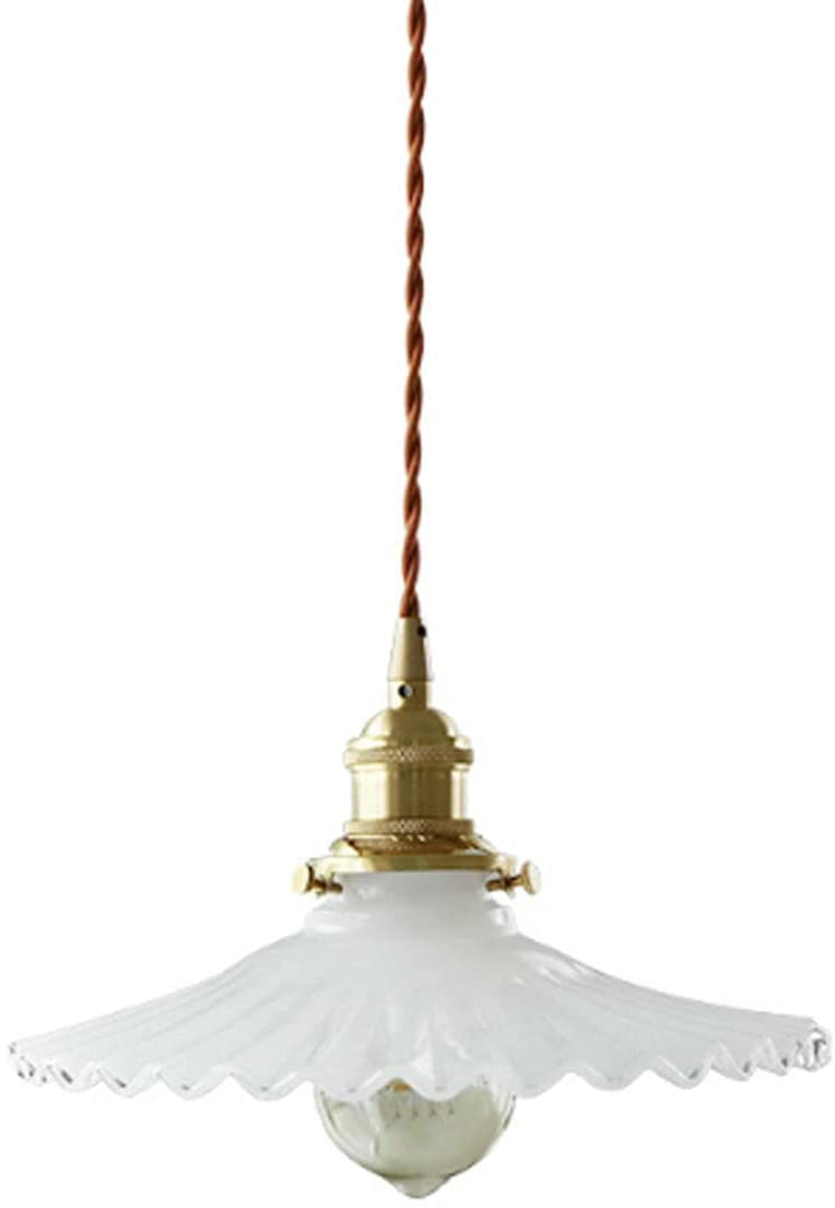 Suspension plissée en jade blanc style japonais mono-lampe pour éclairage LED