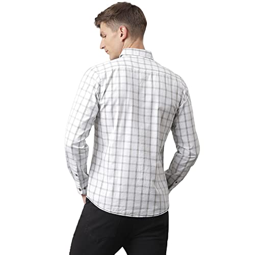 Image of Thomas Scott Men's Polyester Checkered Slim Fit Formal T-Shirt