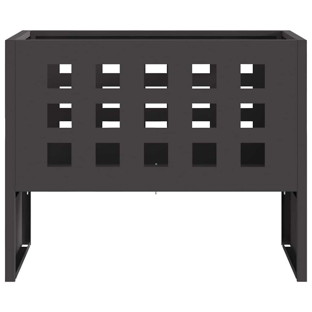 Feuerstelle Schwarz 50 x 30 x 40 cm Stahl tragbarer Feuerkorb für Balkon Terrasse, kamin ofen heizung wärme, mit offener Belüftung für flamme und Feuerromantik