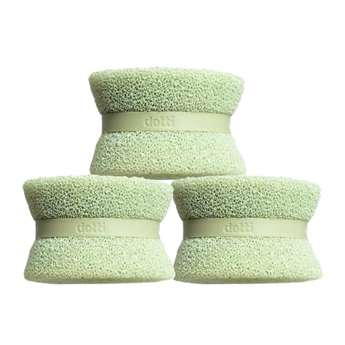 Image of Dotti Super Scrubber Silicone Sponge - Odor-Free, Non-Scratch, Fast-Drying, and Dishwasher-Safe Dish Scrubber - Also for Showers, Tile, and Counters - 3 Pack, Sage