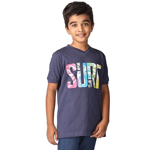 Image of TotzTouch Kids | Teen Boys Tshirt | Tee Shirt | t Shirt Premium Cotton Polo Style Rib Cuff V Neck Graphic Printed Half Sleeve Pack of 1