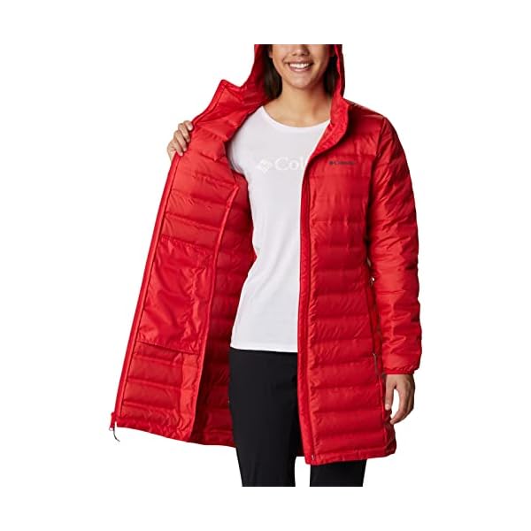 Columbia Women's Lake 22 Down Long Hooded Jacket, Red Lily, Medium - Image 6