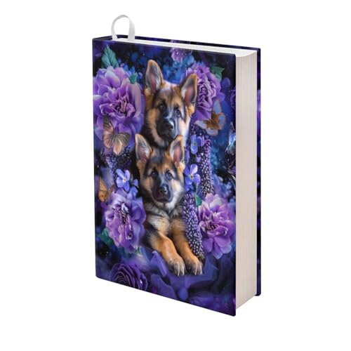 Upetstory German Shepherds Book Cover for Paperback Bible Softcover Books Reusable Jumbo Book Sleeve Protector for Textbook Hardcover Books up to 9 x 11 in