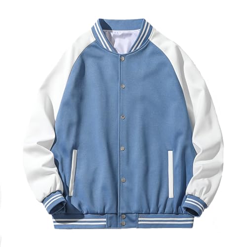 Veste de baseball vintage homme boutonné col montant mi-saison