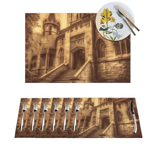 Sets de table château médiéval vintage pour mariages et fêtes