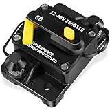 Replace for Minn Kota 1865115 Circuit Breaker MKR-27 60 AMP with Stainless Steel 1/4' Studs & Protective Insulator - Fit for Minn Kota12V/24V/36V/48V Electric Trolling Motors -Manual Reset-Waterproof