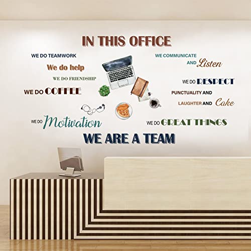 Mfault Office Inspirational Quotes Positive Sayings Peel Stick Wall Decals Stickers, Colorful Motivational Lettering Teamwork Decorations Company Art, Neutral We Are A Team Coffee Home Decor Gift #TOP3