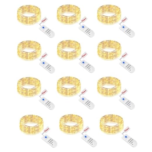 btfarm 12 Stück Lichterkette Batterie mit Timer 3 Modi, 2M 20 LED Silberdraht Mini Lichterketten Klein, Batteriebetrieben Lichterkette Draht für Innen Weihnachten Hochzeit Party Deko (Warmweiß)