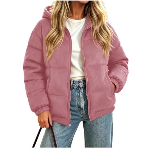 Cethrio Womens Packable Puffer Jacket Womens Puffer Jacket Full Zip Hooded Quilted Jackets Winter Outerwear Coats Fall Jackets for Women 2026 Chaqueta Para Mujer Soft Autumn Capsule Wardrobe - image 5